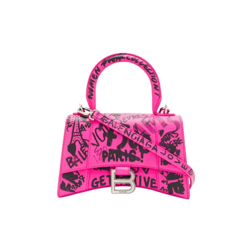 Balenciaga HOURGLASS Коровья кожа Сумка Hourglass Сумка Сумка через плечо Сумка через плечо Экстра Маленькая Женская Розовая