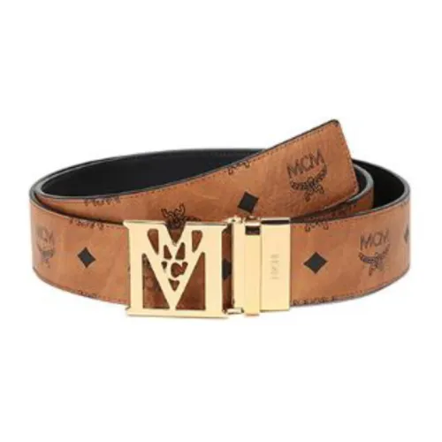 MCM Холщовая кожа Ремни Коньяк Черный Унисекс