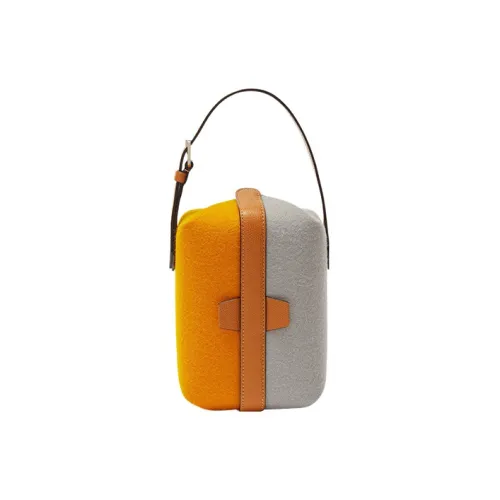 Valextra Tric Trac Millepunte Телячья кожа с войлом Коробка Сумка Сумка Сумка через плечо Сумка через плечо Женская Апельсин Серый