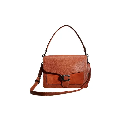 COACH Tabby Полированная камельная кожа с замшей портативная сумка через плечо сумка на плечо женская седло