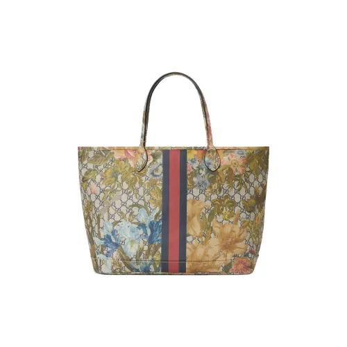 GUCCI Ophidia Холст Тоут Сумка Сумка для покупок Сумка Сумка через плечо Большая Женская Многоцветная