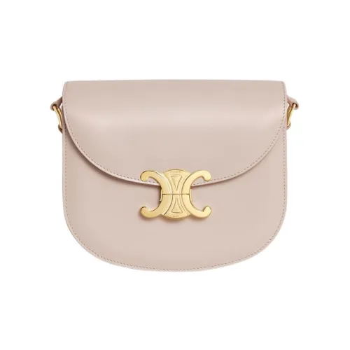 CELINE Besace Clea Коровья кожа Сумка через плечо Сумка на плечо Женская Телесного цвета