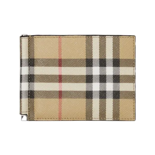 Burberry Vintage Leather Wallet Men's Beige