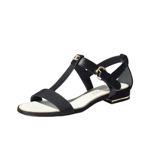 CHANEL One Ремешок Сандалии Женские Черные