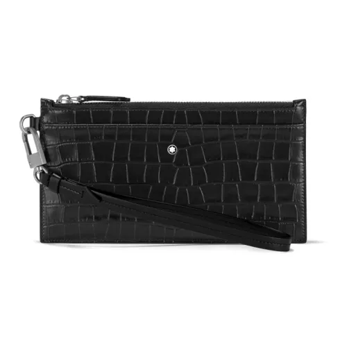 MONTBLANC Meisterstuck Коровья кожа с кожаными вставками держатель для карт кошелек сумка сумка на запястье клатч мини мужской черный