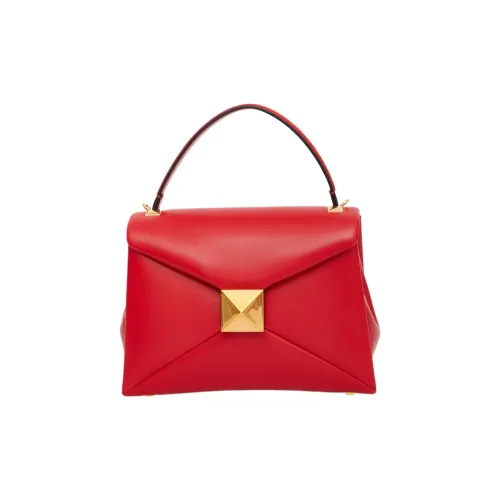 Valentino One Stud Овечья шкура Сумка через плечо Сумка Маленькая Женская Красная