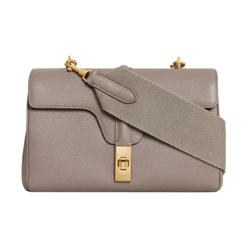 CELINE 16 Soft с рельефом Телячья кожа Сумка через плечо Женская Серый