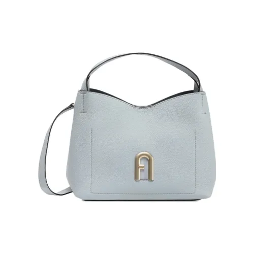 Furla Primula Рельефная Телячья Кожа Сумка-хобо Сумка через плечо Женская Светло-синяя