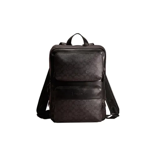 COACH Gotham Покрытый холст с кожаными вставками большой рюкзак мужской черный