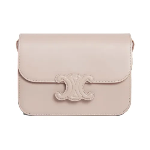 CELINE Teen Triomphe Телячья кожа Сумка через плечо Сумка на плечо Средняя Женская Светло-розовая