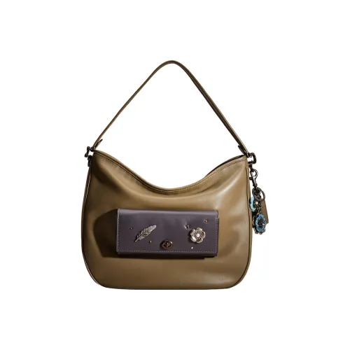 COACH Tabby Гладкая кожа Сумка через плечо Сумка Большая Женская Травяной зеленый