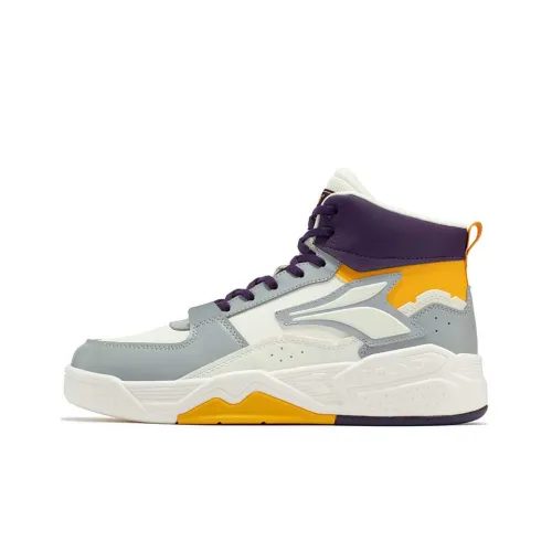 361° Амортизирующие подошвы Универсальная Высокая верхняя скейтбордическая обувь Мужская Белая Серый Желтый