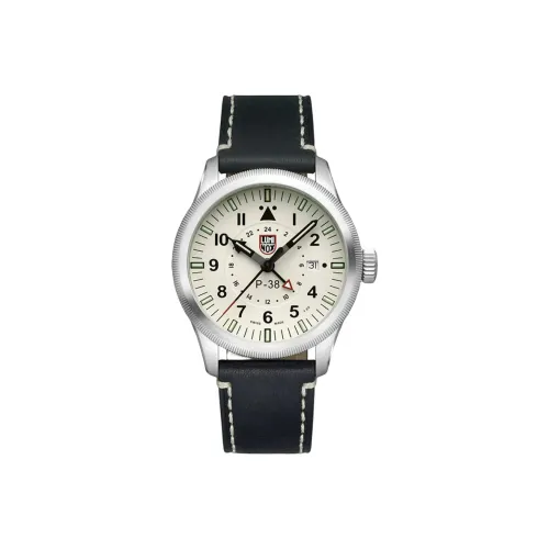 LUMINOX Empty Collection Кварцевый механизм Мужские часы Часы 42 мм Белый циферблат Корпус из нержавеющей стали Кожаный ремешок
