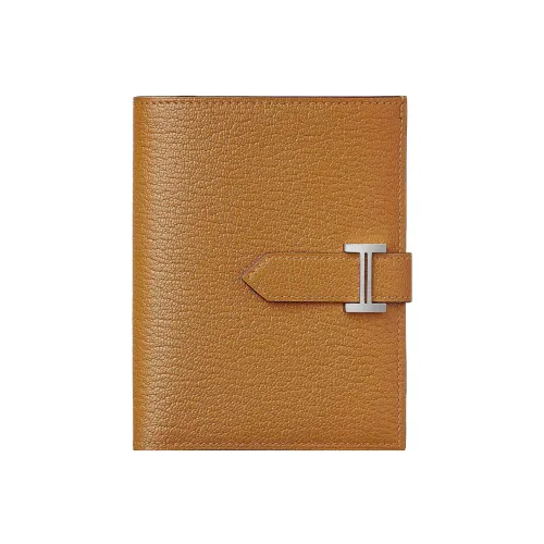 HERMES Bearn Mysore Шевро Держатель для карт кошелек Стандартный Унисекс 28 Карамель