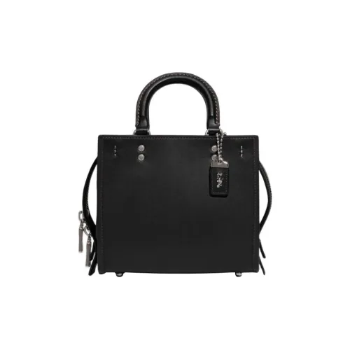 COACH Rogue Кожа Сумка через плечо Сумка Маленькая Женская Черная