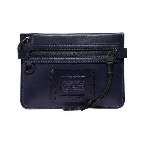 COACH Pouch Телячья кожа Сумка Клатч Маленькая Женская Черная