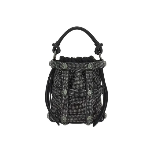 FERRAGAMO CAGE Замшевая коза Ведрообразная сумка Сумка-хобо Сумка через плечо Сумка для женщин Черный