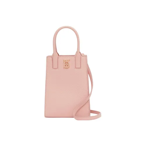 Burberry Frances Телячья кожа Тоут Сумка Сумка для покупок Сумка Мини Женская Темно-розовая