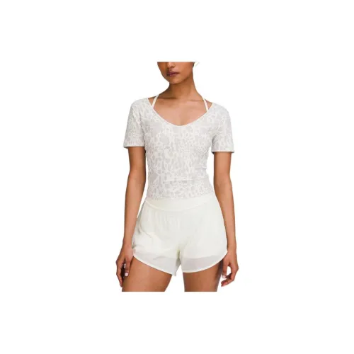 Lululemon Align Коллекция Cheetah Камуфляж Винтажный Белый CECW Женские Йога T-Рубашки