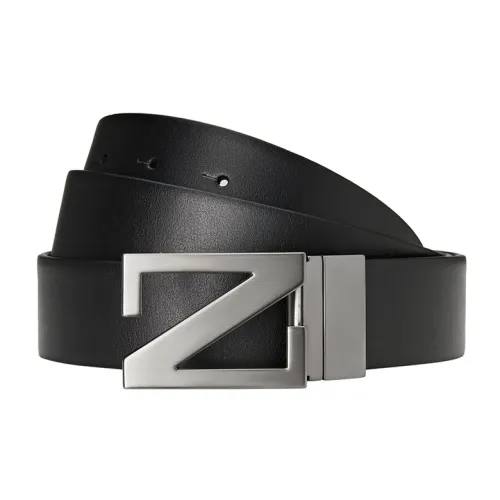 Ermenegildo Zegna Ремни из коровьей кожи, черные, мужские