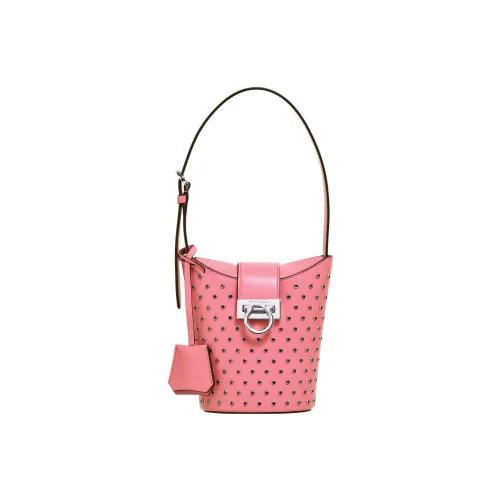 FERRAGAMO Trifolio Телячья кожа Ведрообразная сумка Сумка Сумка через плечо Женская Розовая