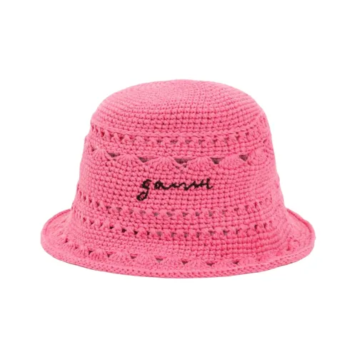 GANNI Cotton Bucket Hats Розово-фиолетовый Женские