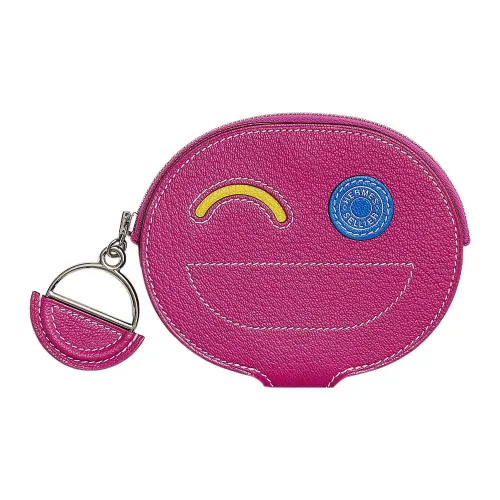 HERMES In The Loop Mysore Шевро Свиной нос Картхолдер Обычный Женские Мулан Розовый Лимон Вода Sprite Синий