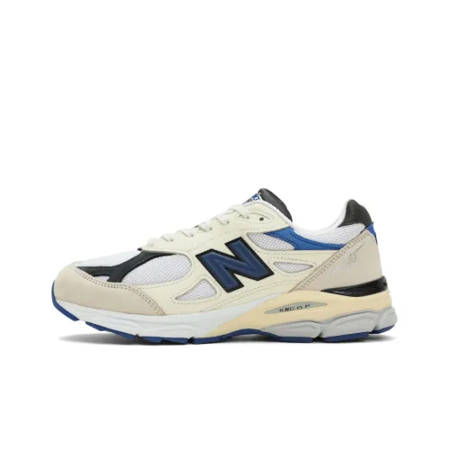 New Balance NB 990 V3 Low Топ Повседневный Городской Коммутер Беговые кроссовки Унисекс Белый Синий
