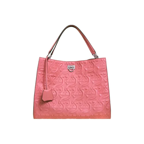 FERRAGAMO Trifolio Телячья кожа Тоут Сумка Сумка для покупок Сумка Женская Пион Розовый