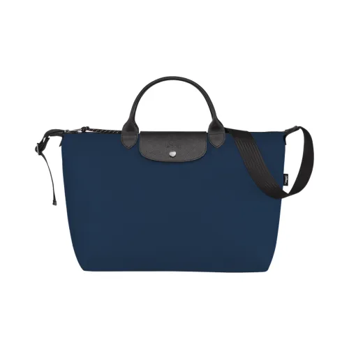 LONGCHAMP Le Pliage Energy Холст с кожей Комбинированный Холст Сумка Сумка через плечо Сумка Большая Женская Синяя