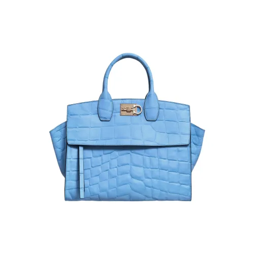 FERRAGAMO Studio Телячья кожа Сумка Большая Женская Синяя