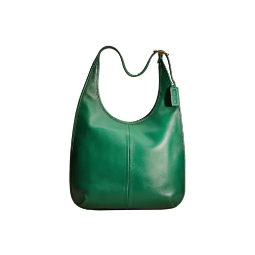 COACH Ergo Перчаточная дубленая кожа Сумка через плечо Большая Женская Зеленая