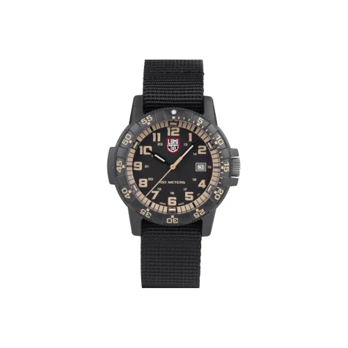 LUMINOX Кварцевый механизм Мужские часы Часы 44 мм Черный циферблат Углеродное волокно Чехол для часов Тканевый ремешок
