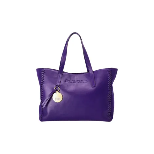 See By Chloe Кожа Тоут Сумка Сумка для покупок Сумка на плечо Сумка Женская Фиолетовая