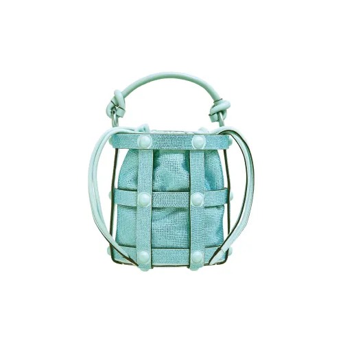 Ferragamo Телячья кожа Ведрообразная сумка Сумка через плечо Мини сумка Женская Озерный Синий