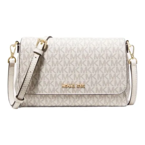 MICHAEL KORS Покрытый холст с кожаными вставками ручная сумка через плечо среднего размера женский цвет экрю