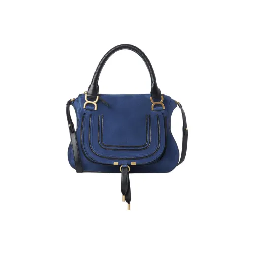 Chloe Marcie Замша с рельефной телячьей кожей Сумка через плечо Сумка Женская Синий Черный