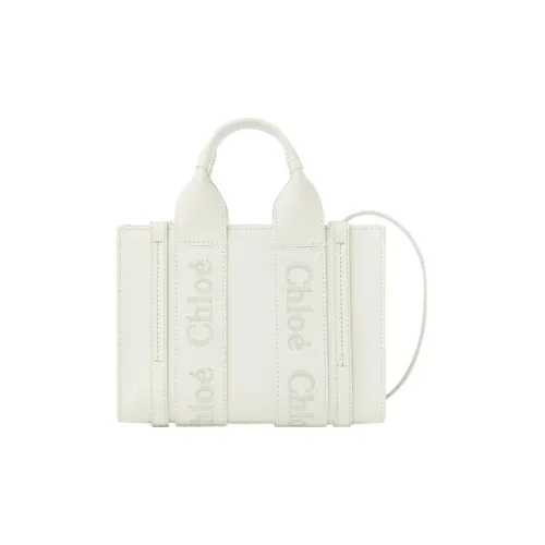 Chloe Древесный Гладкий Телячья Кожа Тоут Сумка Сумка для покупок Сумка через плечо Сумка мини Женская Белая