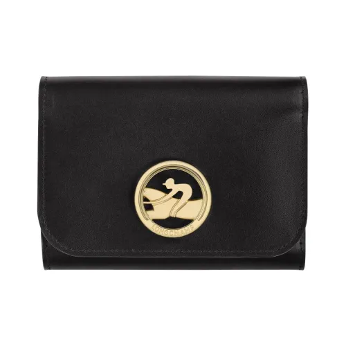 LONGCHAMP Коробка TROT Телячья кожа Держатель для карт кошелек Женские Черный