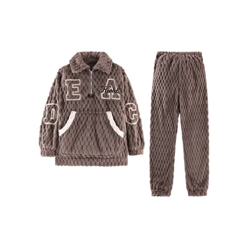 Gongdie Коралловый флис Мужской Мужской Пижамные комплекты