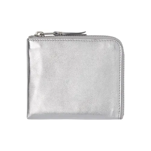 CDG Коровья кожа Держатель для карт кошелек Мужской Серебряный
