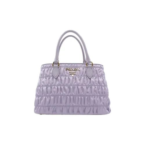 PRADA Нейлоновая сумка через плечо с кожаными вставками женская фиолетовая