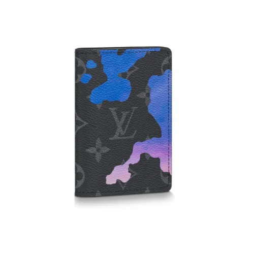 LOUIS VUITTON Покрытый холст Кошелек Стандартный Мужской Синий Черный