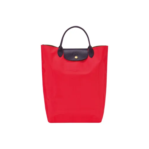 LONGCHAMP Le Pliage RE Play Корова Кожа Цветовая Сумка-тоут Сумка для покупок Женская Сумка Красный и Черный