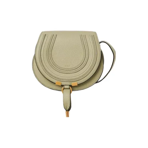 Chloe Marcie с текстурой Телячья кожа Седло Сумка Сумка через плечо Маленькая Женская Светло-зеленая