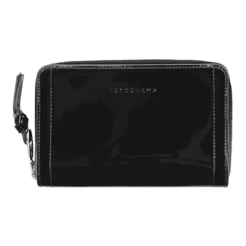 LONGCHAMP Mailbo Телячья кожа Держатель для карт кошелек Женские Черный