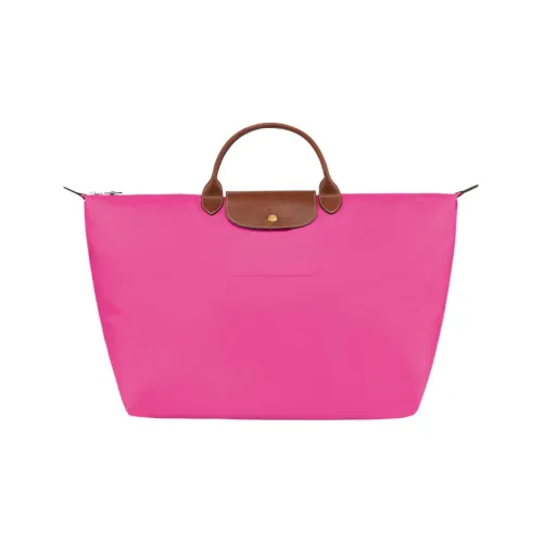 LONGCHAMP Le Pliage Холст и Кожа Путешественная Сумка Сумка Большая Женская Розовая