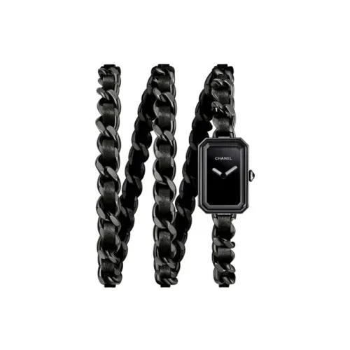 CHANEL PREMIERE Collection Часы Кварцевый механизм Нержавеющая сталь Кожаный ремешок Черный циферблат Женские H5320