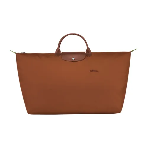 LONGCHAMP Le Pliage Green Холст с кожей Комбинированный Холст Сумка Путешественная Сумка Сумка Extra Large Мужская Коричневая