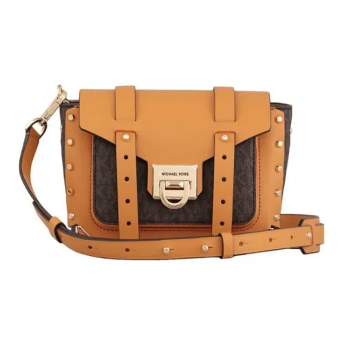 MICHAEL KORS Manhattan Коровья кожа Почтовая сумка Курьерская сумка Сумка через плечо Сумка на одно плечо Сумка среднего размера Женская Коричневый